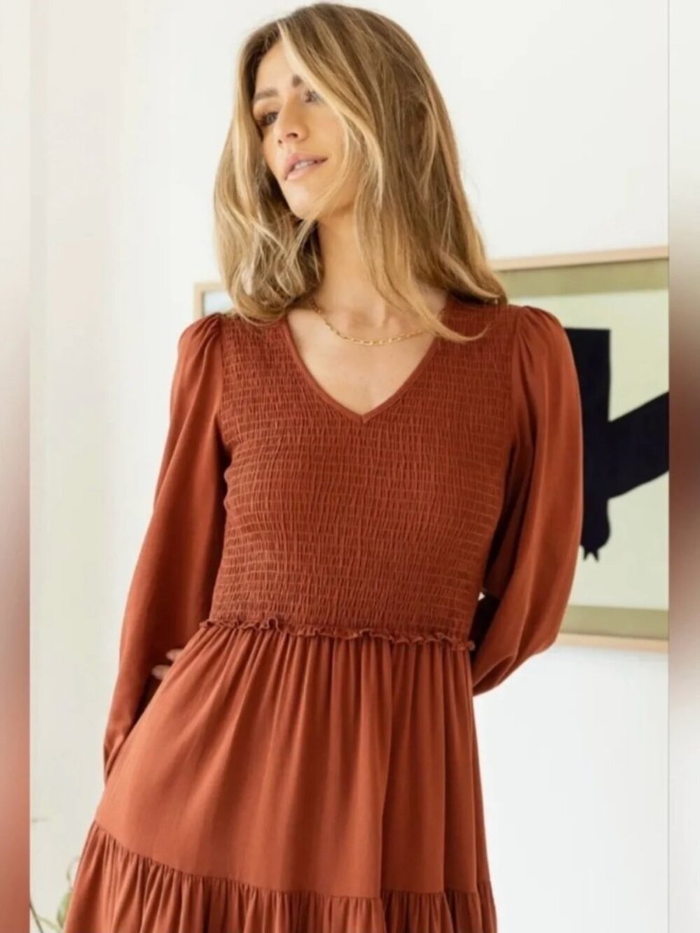 Bohme Rust Tiered Dress- Size M